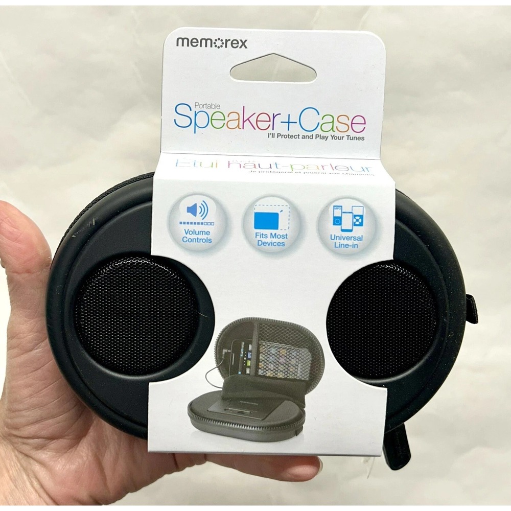 Memorex ML310BK PORTABLE SPEAKER + Case For iPhone, iPod and Android Devices(SH4